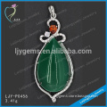 Top quality new model 925 sterling silver oval green jade pendant